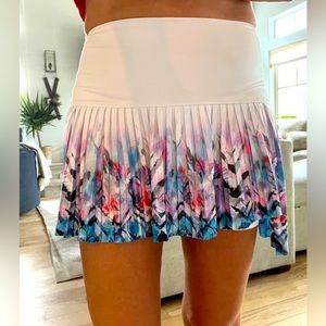 Luck in Love pleated, asymmetric tennis skirt. Size S.